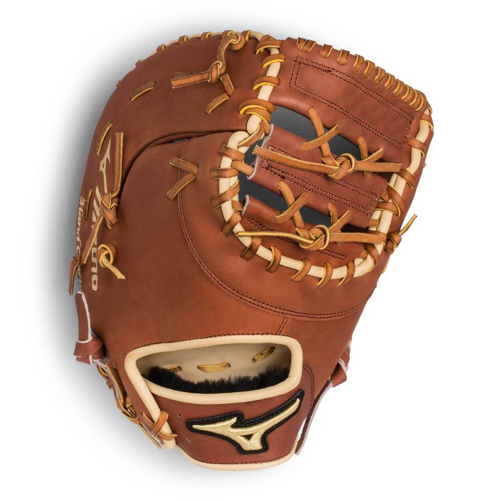 Catchers Mitt Mizuno Baseball Pro Select First Base 12.5" Donna - Marroni - 52709-WPCB